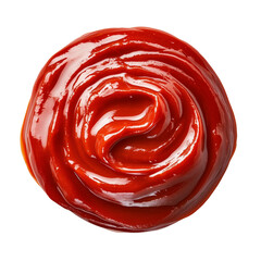 Swirl of Tomato Ketchup isolated on transparent or white background	
 