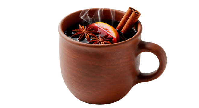 A delightful cup of mulled wine, perfectly spiced for a cozy winter evening.
