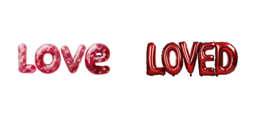 Celebrating love and affection artistic text design digital. Cut out png set