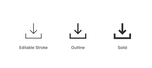 download icon, download button - save file icon, import data storage icon button