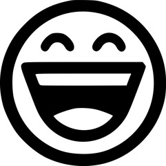 Obraz premium A joyful, wide-grinning emoticon expressing extreme happiness.