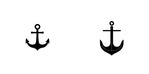 Distinct anchor icons designed with simplicity in mind suitable for various applications in digital and print media