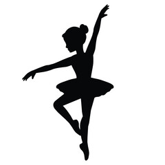 Cute  ballerina girl vector cartoon illustration