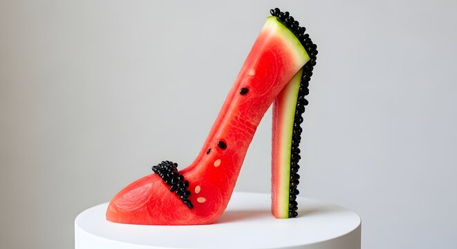 Red fruit high heel