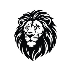 Majestic Lion Head Vector Illustration Powerful, Elegant Black and White Design for Logos, Prints, and More