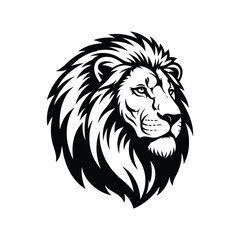 Majestic Lion Head Vector Illustration Fierce, Elegant Black and White Design for Logos, Prints, and More