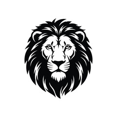 Majestic Lion Head Vector Illustration  Powerful, Elegant Black and White Design Perfect for Logos, Prints, and More