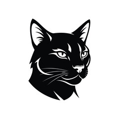 Majestic Black Cat Head Vector Illustration Elegant Design for Print, Web, and More