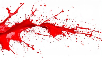 Red Paint Splash on White Background