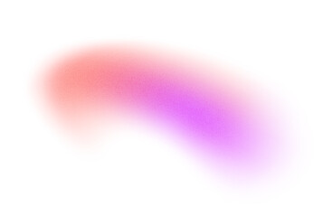 Abstract gradient shape with noise, purple and red blurred grainy color gradation, vibrant design element. Figure with soft flow effect, isolated on white. Vector illustration.