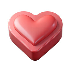 3d render of a red heart shape icon