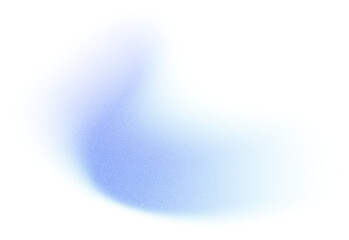 Abstract gradient shape with noise, blue blurred grainy color gradation, vibrant design element. Figure with soft flow effect, isolated on white. Vector illustration.