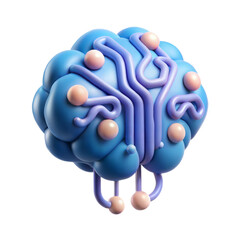 Abstract 3d brain model with connections