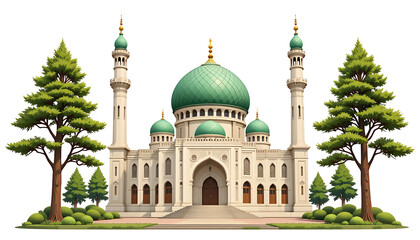 Obraz premium Islamic mosque building for Ramadan Kareem or Eid Mubarak celebrations.