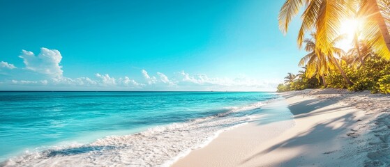 Tropical Beach Paradise with Turquoise Water and White Sand