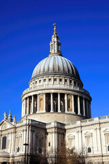 Obraz premium St Paul’s Cathedral in London England UK, built after the Great Fire of London of 1666 it is Christopher Wren’s masterpiece and one of the foremost tourist attractions, travel stock photo image