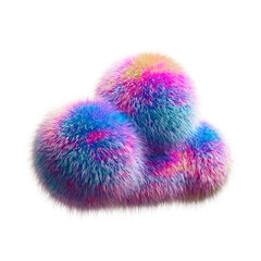 Abstract Furry Colorful Spheres with Vibrant Textured Fur and Gradient Hues
