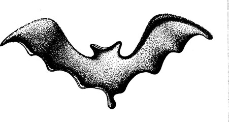 Fototapeta premium Hyper detailed stippling ink illustration of bat silhouette for halloween design
