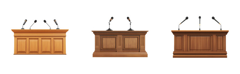 Digital interior perspectives for public speaking conference rooms. Cut out png set