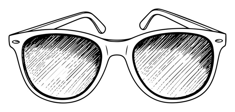 retro sunglasses hand drawn fashion accessory sketch
