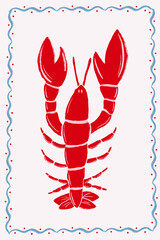 Lagosta vermelha decorativo