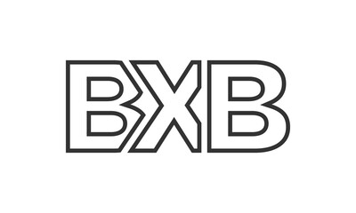 BXB logo design template with strong and modern bold text. Initial based vector logotype featuring simple and minimal typography. Trendy company identity.