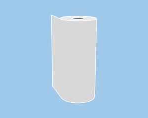 Clean, minimalist illustration of a roll of paper against a light blue background.  Perfect for website banners, presentations, or representing concepts of simplicity, preparation, or new beginnings.