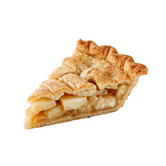 Piece of tasty apple pie isolated on transparent background