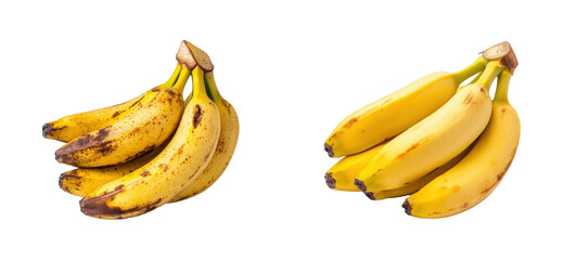 Fresh bananas on display grocery store product clean environment. Cut out png set
