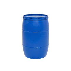Plastic barrel blue isolated on transparent background
