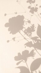Floral Shadows on Beige Wall