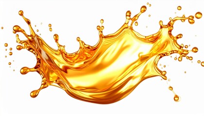 Fototapeta premium Golden Liquid Splash on White Background