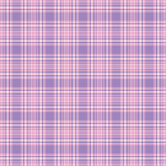 Length fabric check vector, artistic pattern tartan texture. Perfect seamless plaid background textile in pink and violet colors.