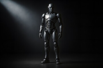 AI Robot Spotlight for Tech Exhibition Branding