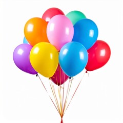 Colorful Bunch of Balloons on White Background
