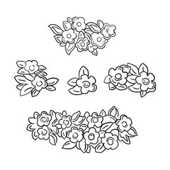 Set of floral elegant baroque design elements vector illustration