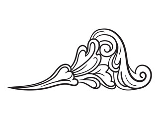 Twisted decorative hand drawing design element vector