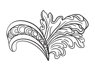 Abstract elegant baroque design element vector illustration