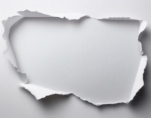white ripped paper torn edges piece isolated