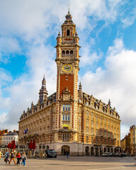 Lille city centre France belfry tower medieval historic building. 