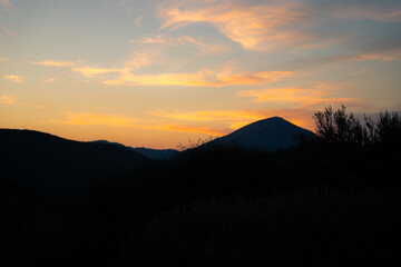 sunset in the mountains