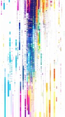 Colorful Abstract Pixelated Lines Digital Art