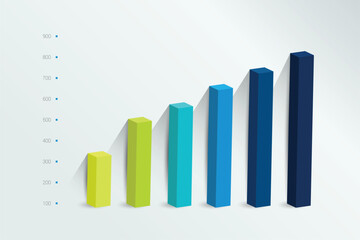 3D chart, graph. Simply color editable. Infographics elements.