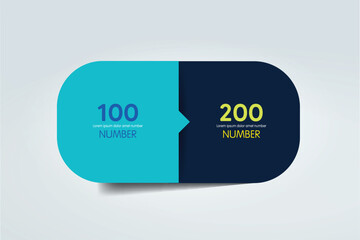 2 Circle connected 3D infographic. Two labels. Vector template.