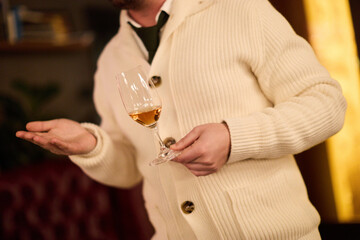 Man Holding Whiskey Glass 