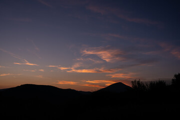 sunset in the mountains