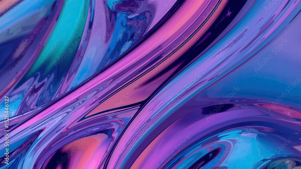 Poster colorful abstract artwork with flowing shapes and vibrant hues in smooth gradients and textures