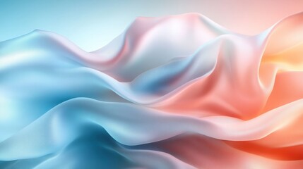 Obraz premium An artistic depiction of flowing fabric in soft pink and blue hues, creating a visually captivating abstract image that evokes feelings of tranquility and fluidity.