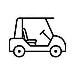 Fototapeta premium Line drawing of a golf cart in minimalist style, icon, vector 