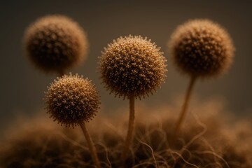 Dust Spores Dance in Soft Light Revealing Intricate Details and Textures in a Natural Setting